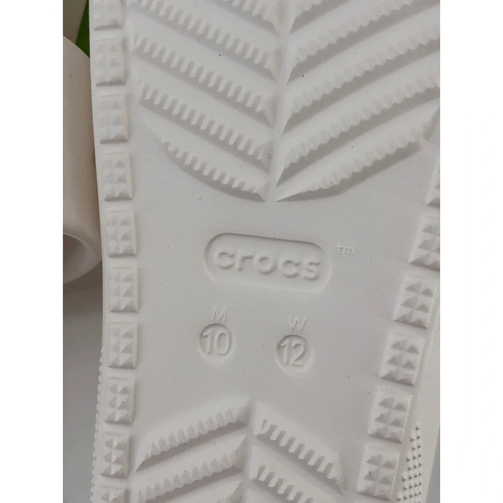 Crocs Classic Sandal V2 Unisex M10 W12 White Two Strap Slide NEW Comfort Beach